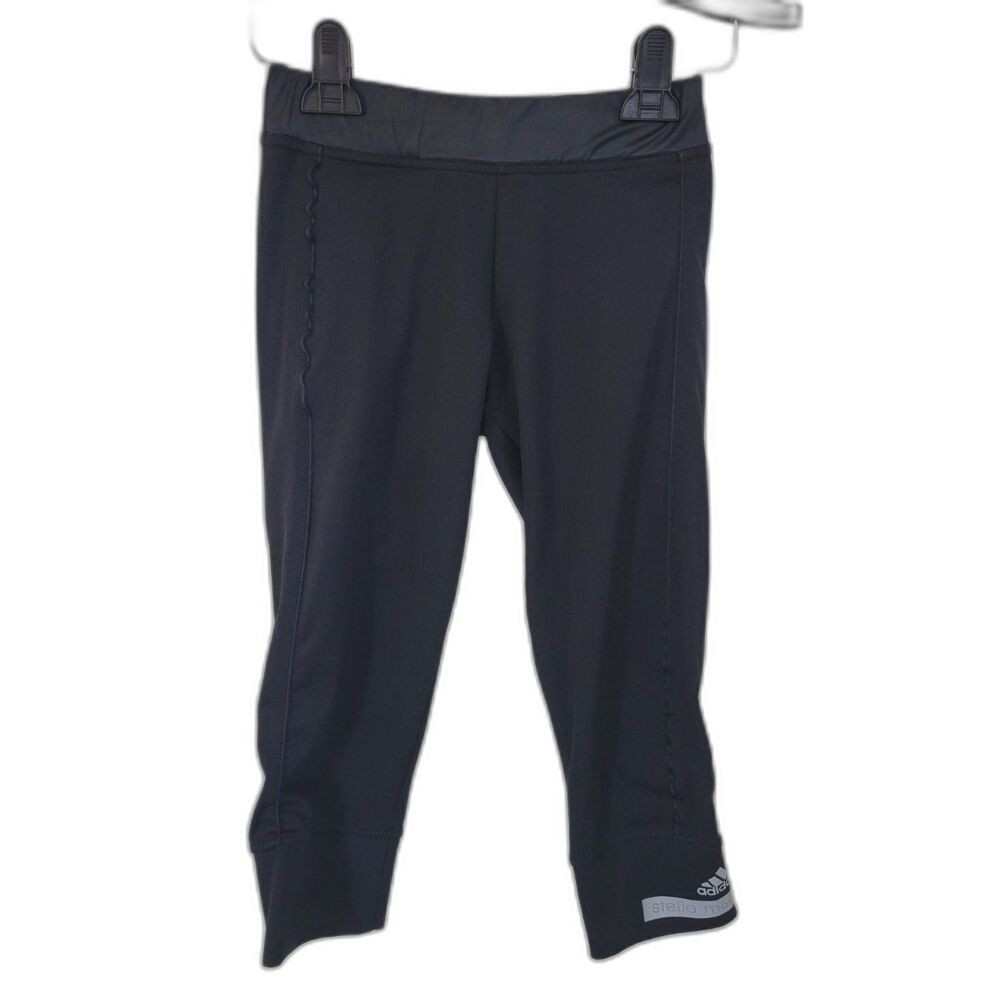 Adidas x Stella McCartney Black Crop Capri Running Leggings
